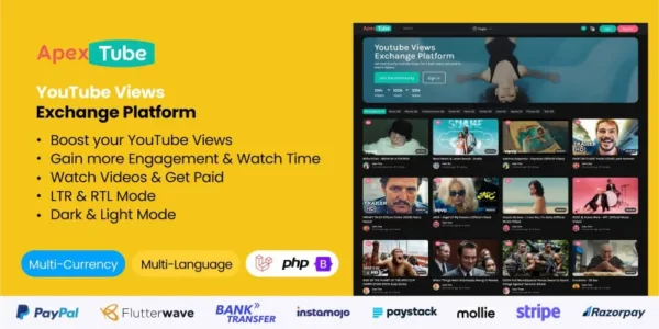 ApexTube  - YouTube Views Exchange Platform